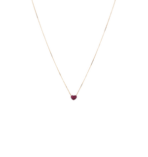 Fine ruby pavé necklace – heart charm style.