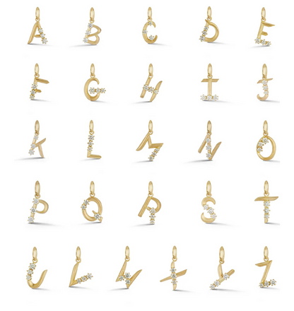 Glam Letter Charm in 18K Gold Vermeil and 925 Sterling Silver