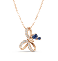 Gold Vermeil Sapphire Bloom Butterfly Pendant Necklace 