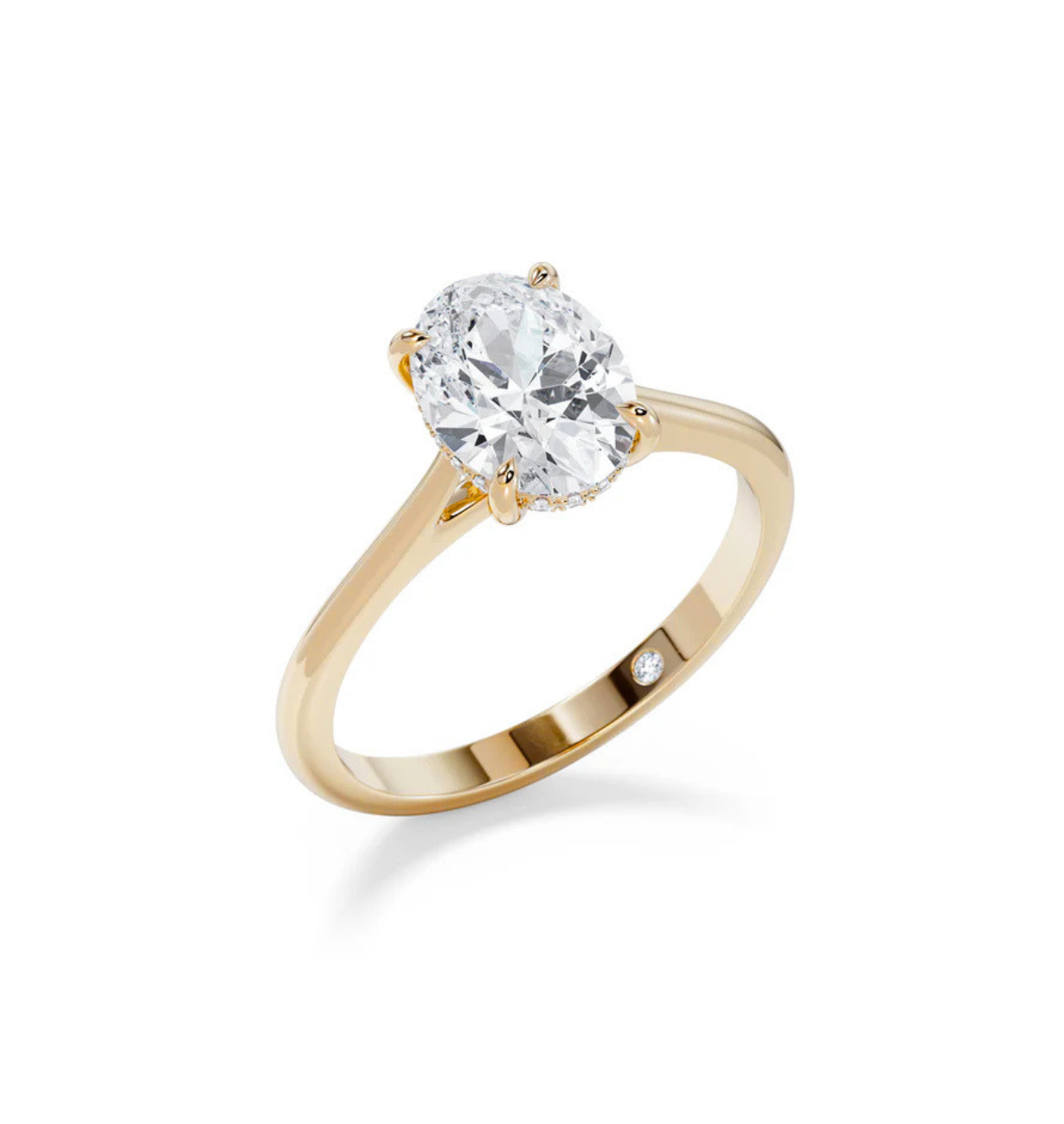 Handcrafted LAMA Oval Engagement Ring in 14K gold by Siara By Ark