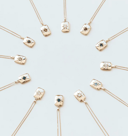 Handmade ruby rectangular star pendant