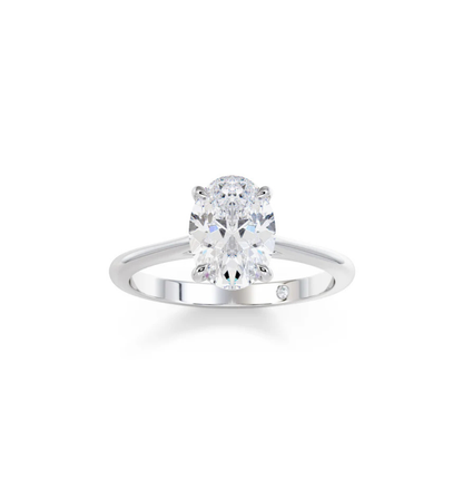 LAMA engagement ring featuring a brilliant oval-cut lab-grown diamond