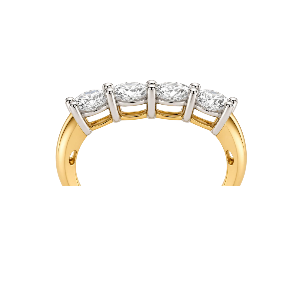 Liora Band Set with white lab-grown diamonds and gemstones in 10K yellow gold