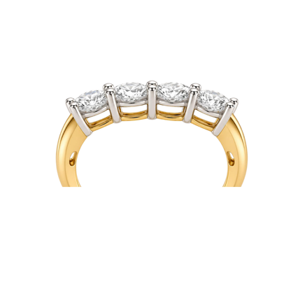 Liora Band Set with white lab-grown diamonds and gemstones in 10K yellow gold