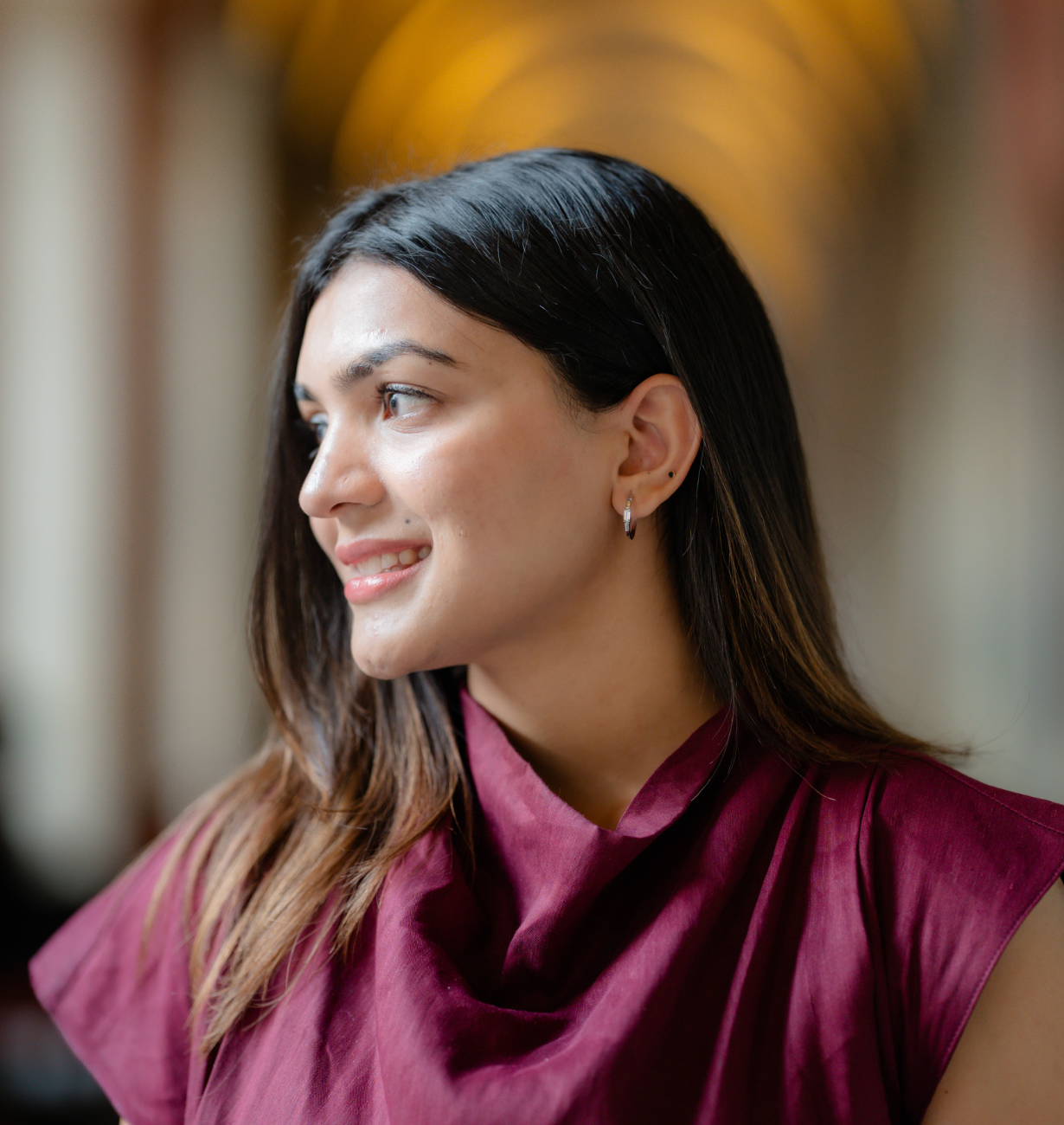 Luna Baguette Hoop Earrings 18k Rose