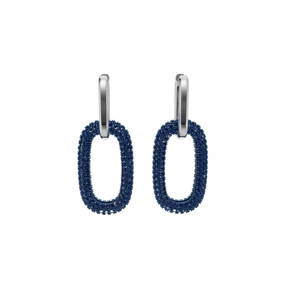 Midnight Link Drop Earrings for women in modern chain style.