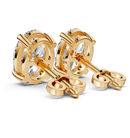 Oval Diamond Stud 1.50 TCW 18K Gold Vermeil