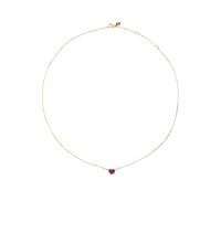 Romantic ruby heart necklace with pavé detailing.