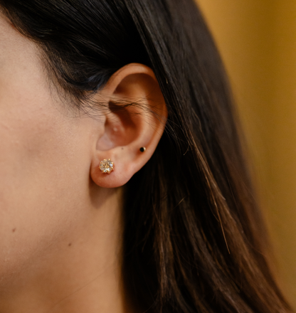 Round Stud Earrings 1.0 TCW