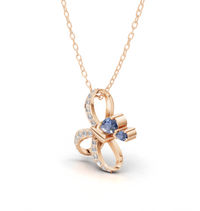 Sapphire Bloom Butterfly Pendant Necklace