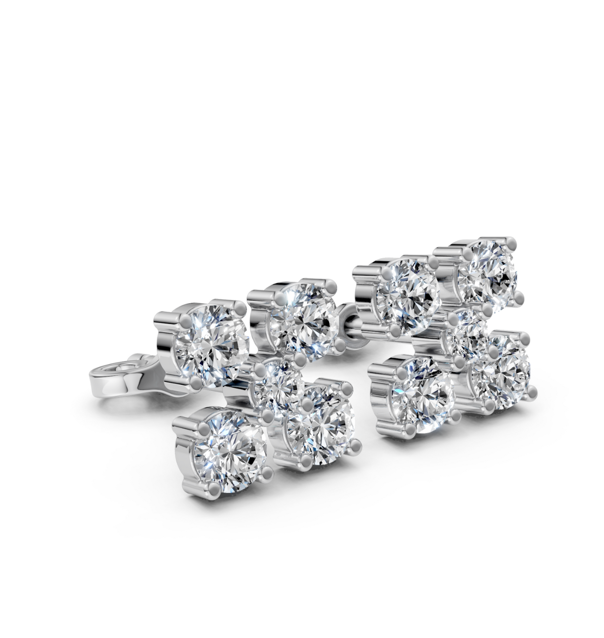 Silver Celestia Cluster Stud Earrings