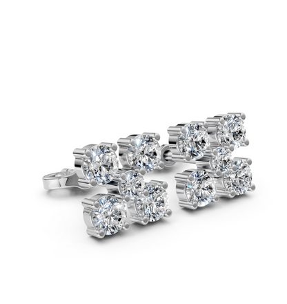 Silver Celestia Cluster Stud Earrings