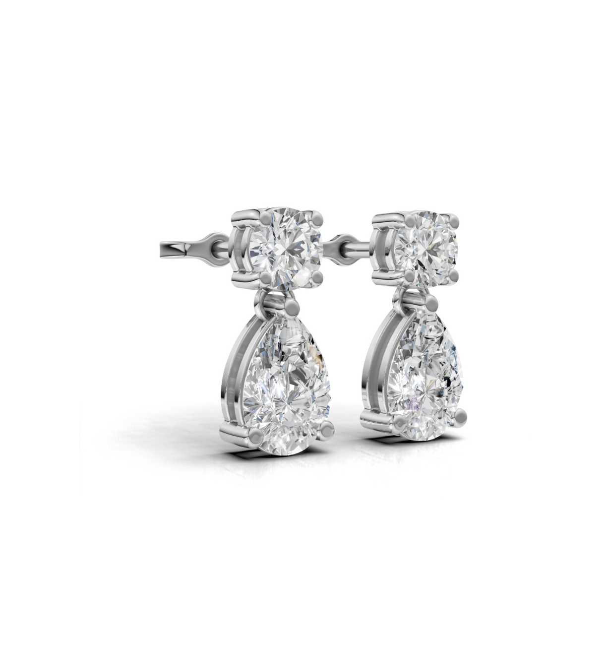 Sterling Silver Diamond Convertible Drop Earrings 