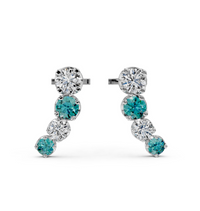 Teal & White Gradient Bar Earrings