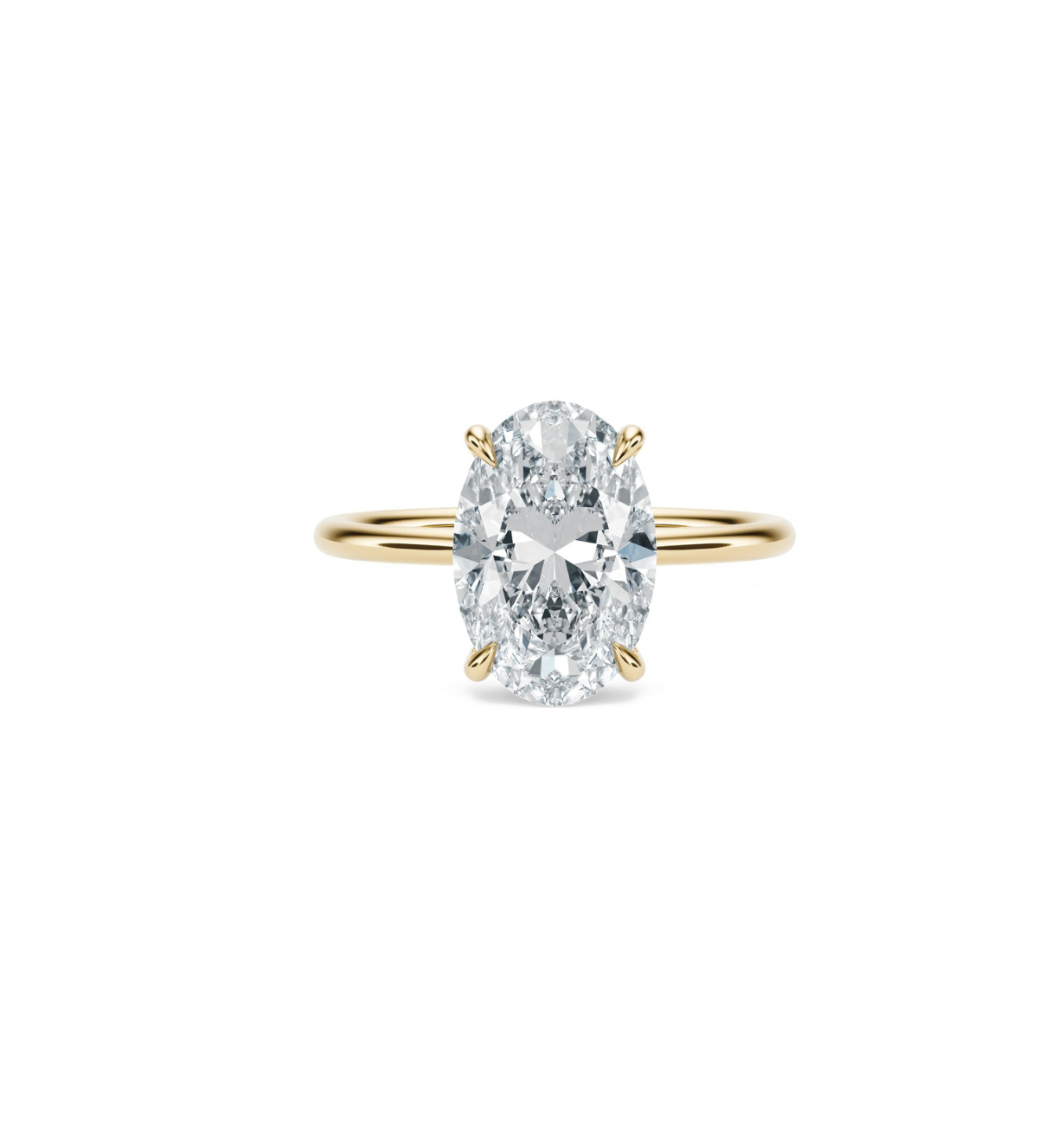 Top view of the Mery Oval Diamond Engagement Ring 