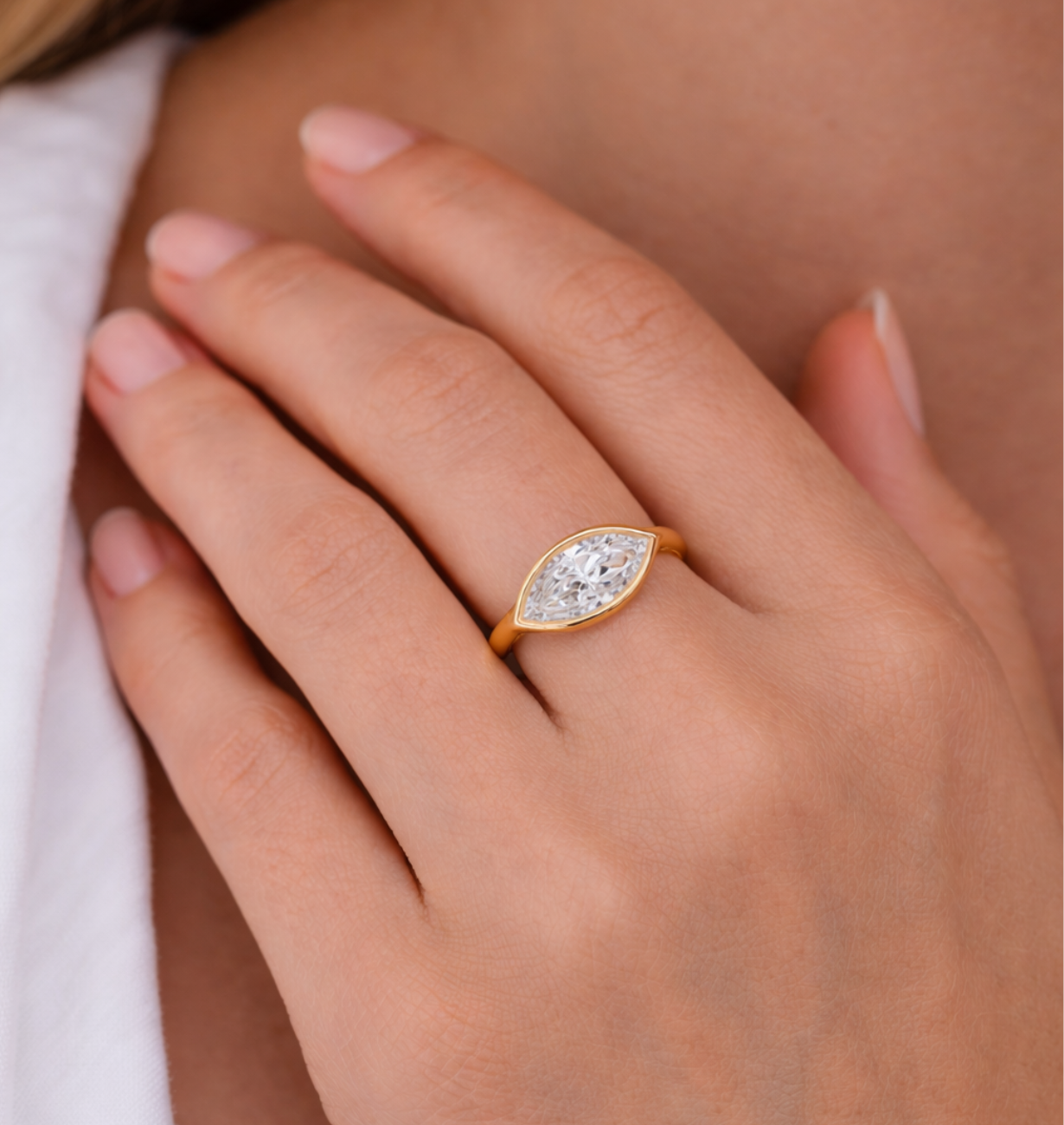 EAST WEST MARQUISE RING