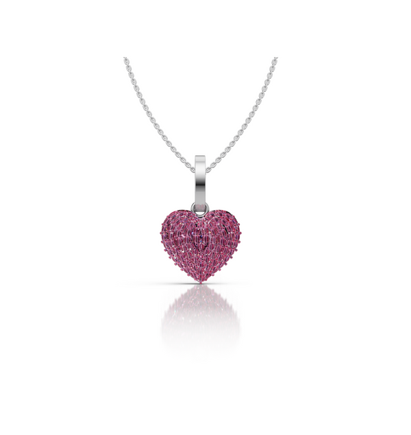 CUORE || 2.30Ct CZ Diamond Necklace In 925 Silver