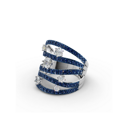 MARE || 2.33Ct CZ Diamond Cocktail Ring In Silver