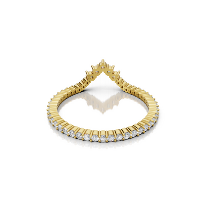 CHEVRON || 0.55Ct Lab-Grown Diamond Band In 14K Gold