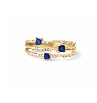 SAPPHIRE TRIPLE BAND RING