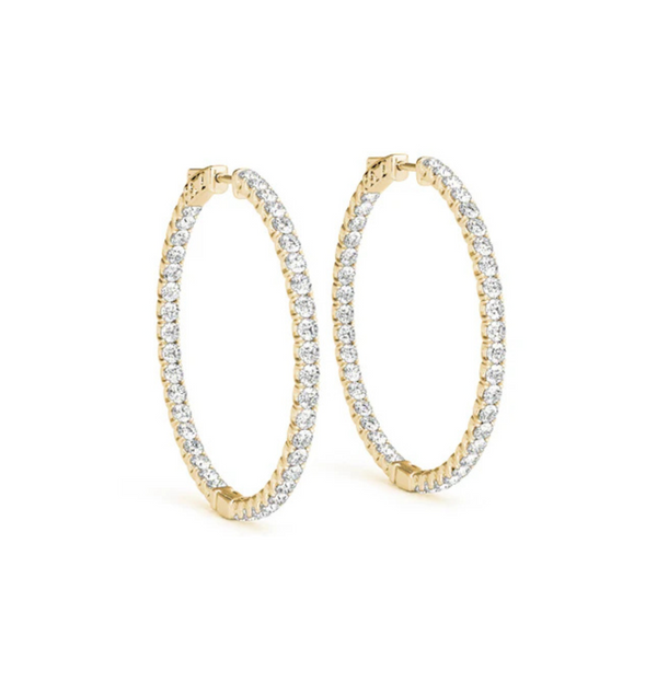 CERCHIO || 1.38Ct Lab-grown Diamond Hoop Earrings In 14K Gold