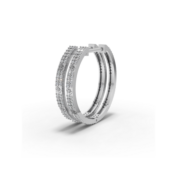 SYMBOL || 6.8Ct Diamond Hoop Earrings In 925 Silver