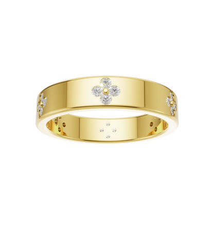 Gold ring with diamond accents 