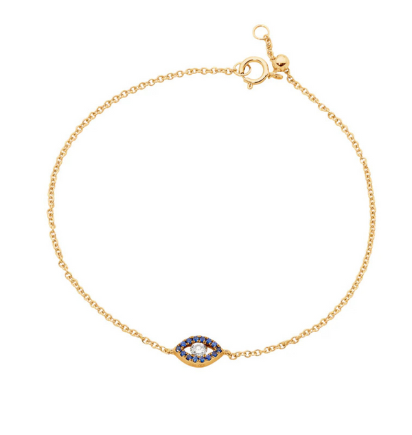 Fine chain bracelet with evil eye motif