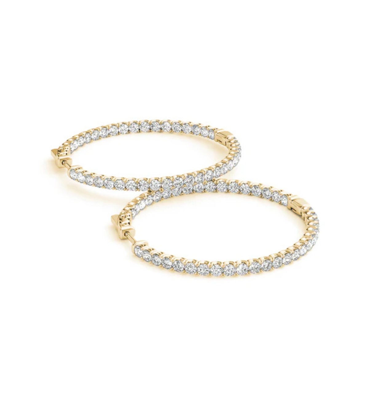 CERCHIO || 1.38Ct CZ Diamond Hoop Earrings In 925 Sterling Silver