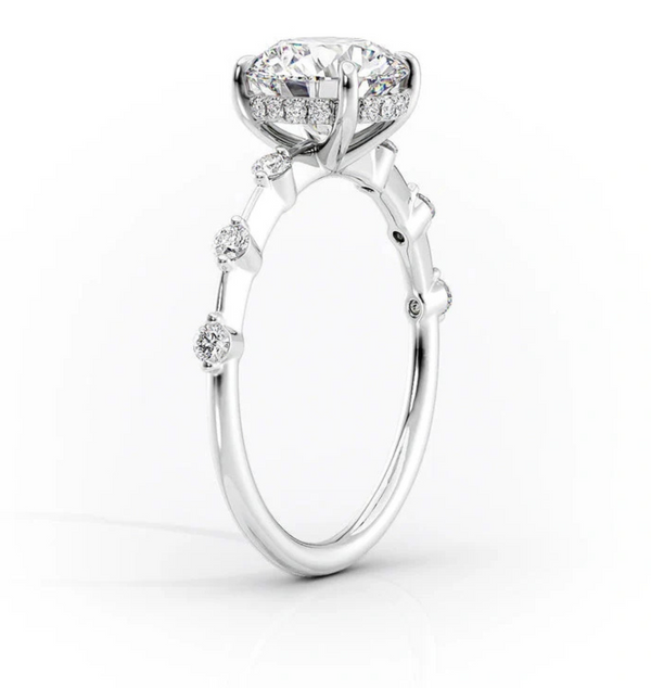 Radiant-Cut Diamond Engagement Ring with Delicate Accents