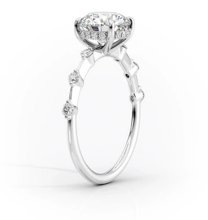 ELOWEN || 2.5Ct Moissanite Diamond Ring In 14K Gold