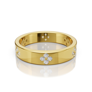 Gold ring with diamond accents 