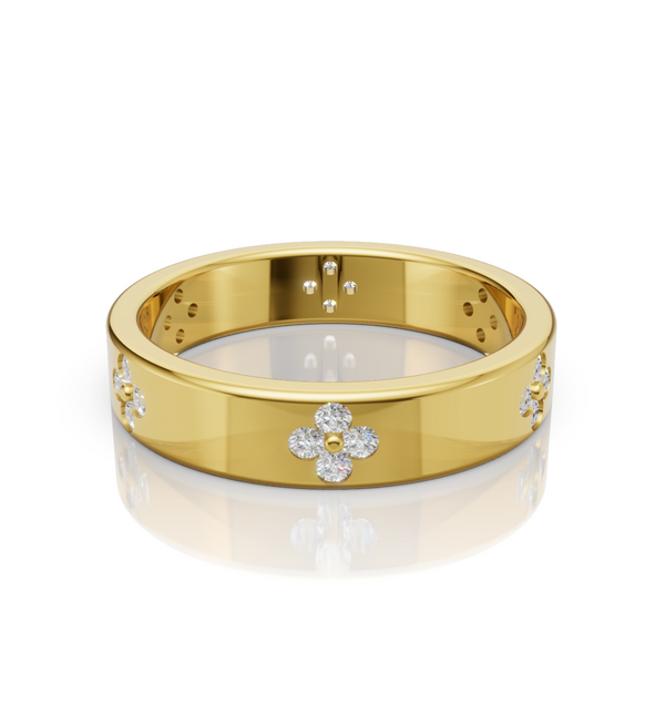 Gold ring with diamond accents 