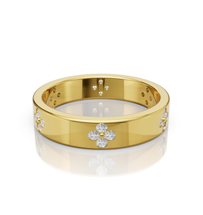 Gold ring with diamond accents 