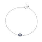 Fine chain bracelet with evil eye motif