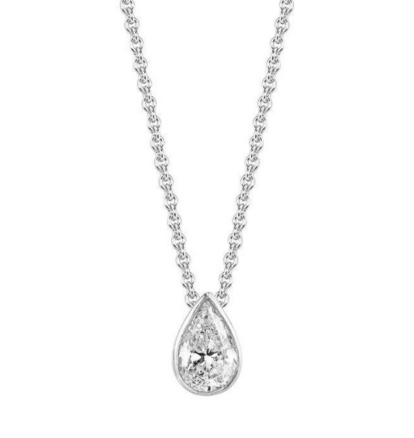 Pear-Cut Diamond Pendant Necklace