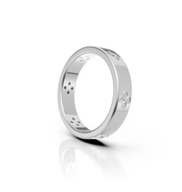 Silver ring with small diamonds
