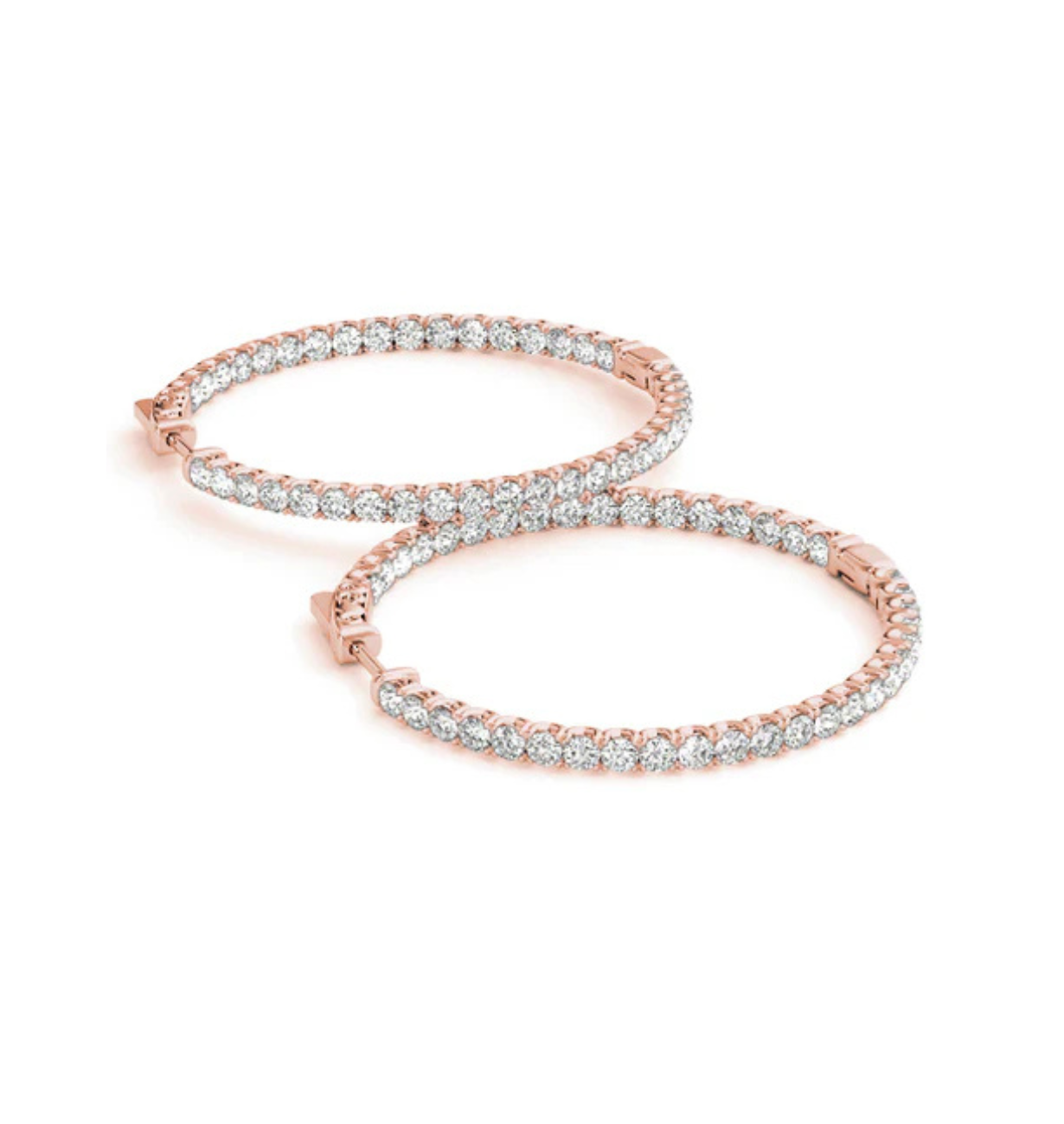 CERCHIO || 1.38Ct CZ Diamond Hoop Earrings In 925 Sterling Silver