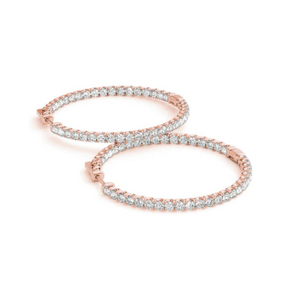 CERCHIO || 1.38Ct CZ Diamond Hoop Earrings In 925 Sterling Silver