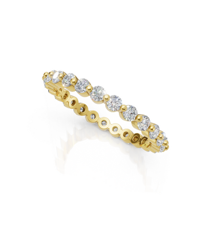 Gold eternity band with 1.18 Ct round diamonds