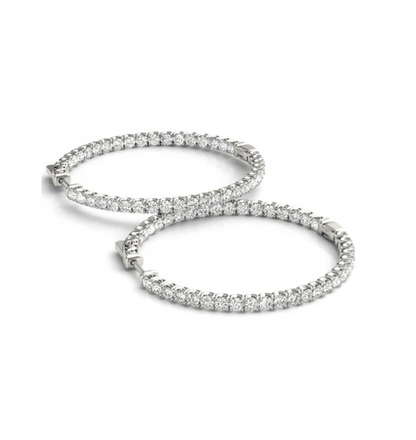 CERCHIO || 1.38Ct CZ Diamond Hoop Earrings In 925 Sterling Silver