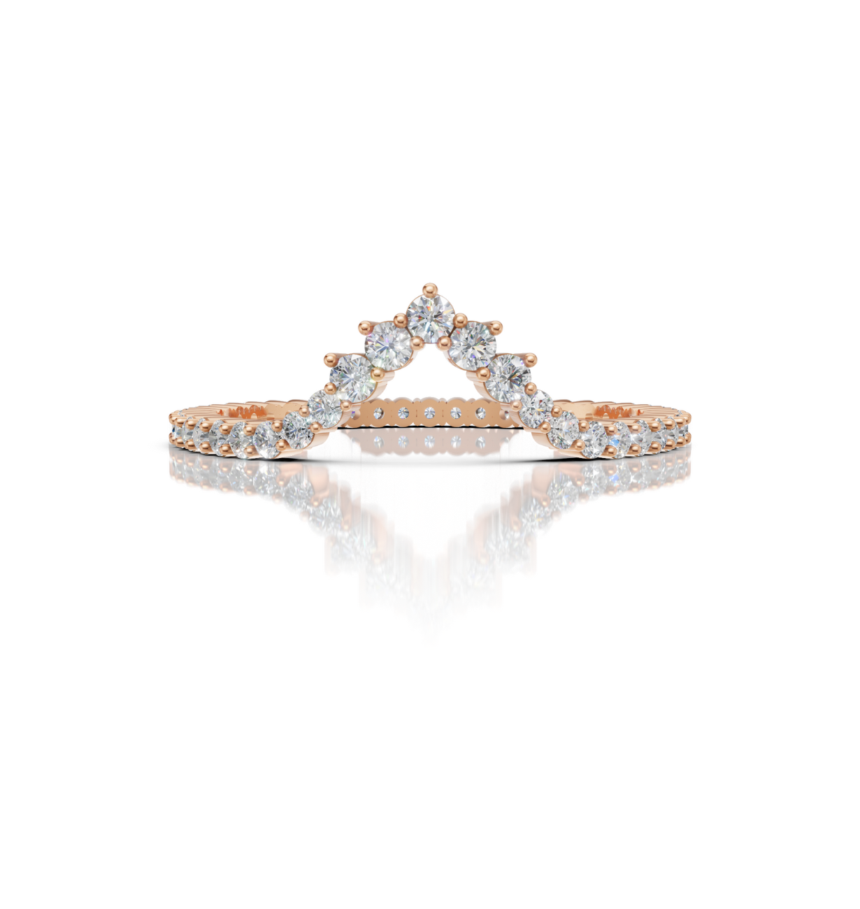 CHEVRON || 0.55Ct Lab-Grown Diamond Band In 14K Gold
