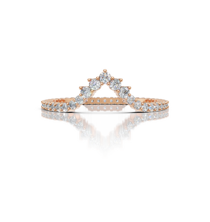 CHEVRON || 0.55Ct Lab-Grown Diamond Band In 14K Gold