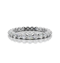 Silver ring with embedded diamonds
