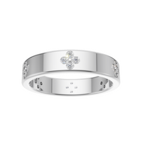 Silver ring with diamond accents 