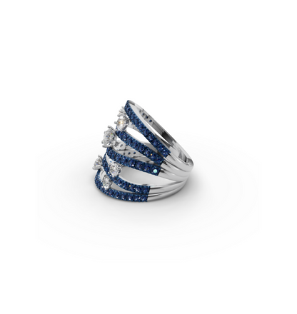 MARE || 2.33Ct CZ Diamond Cocktail Ring In Silver