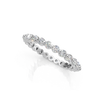Silver ring with small diamonds
