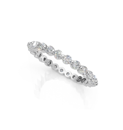 Silver ring with small diamonds