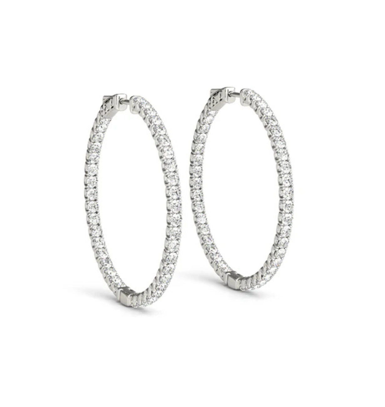 CERCHIO || 1.38Ct CZ Diamond Hoop Earrings In 925 Sterling Silver
