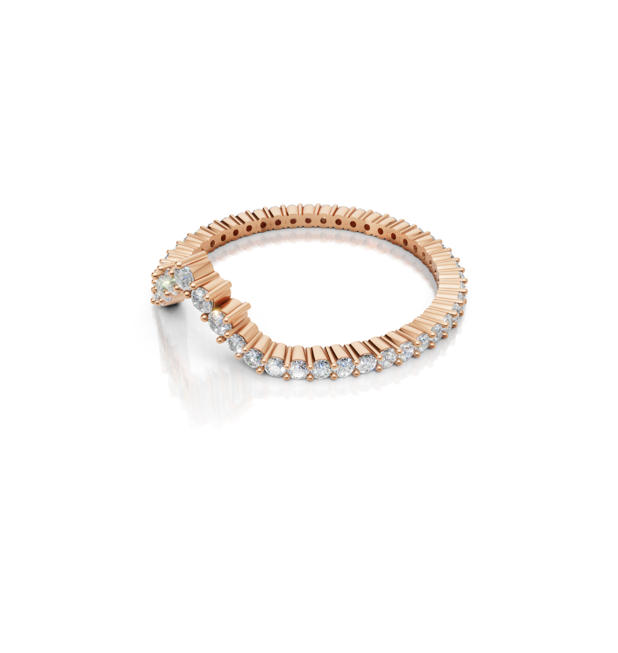 CHEVRON || 0.55Ct Lab-Grown Diamond Band In 14K Gold